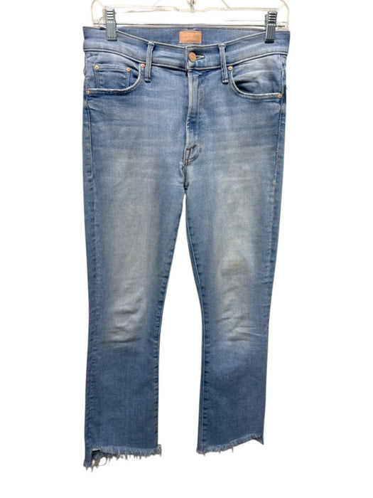 Mother Size 27 Light Wash Cotton Denim High Rise Faded Pockets Raw Hem Jeans Light Wash / 27