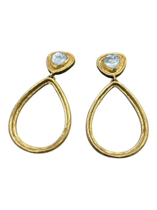 Julie Vos Gold Tone 24K Gold Plated Post Back Tear Drop Dangle Earrings Gold Tone
