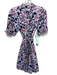 A Piece Apart Size S Pink, Navy & white Cotton Short Balloon Sleeve Dress Pink, Navy & white / S