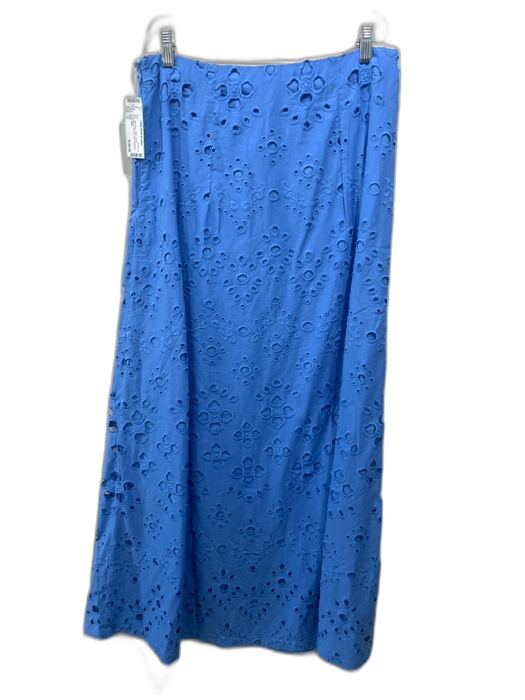 Figue Size 12 Light Blue Cotton Eyelet Embroidered Side Zip Maxi Skirt Light Blue / 12
