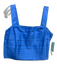 Figue Size L Light Blue Cotton Pleated Sleeveless Adjustable straps Crop Top Light Blue / L