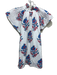 Victoria Dunn Size S White, Blue & Red Cotton Cap Sleeve Floral Button Up Top White, Blue & Red / S