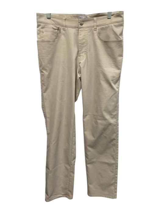 Peter Millar Size 32 Beige Cotton Blend Solid Slim Khakis Men's Pants Beige / 32