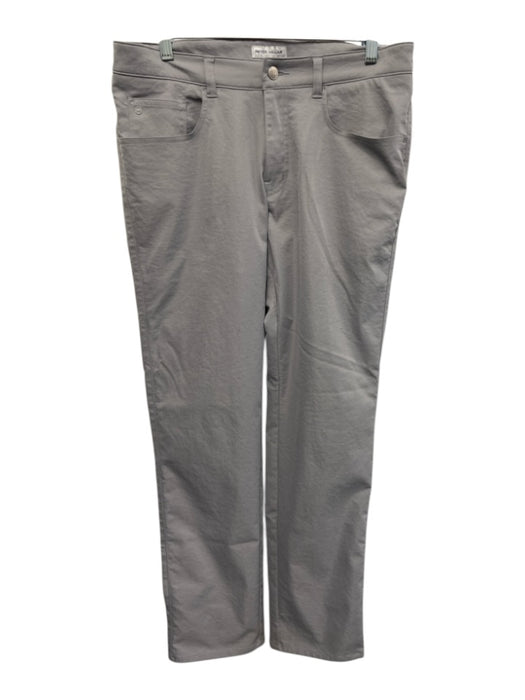 Peter Millar Size 32 Gray Cotton Blend Solid Slim Khakis Men's Pants Gray / 32