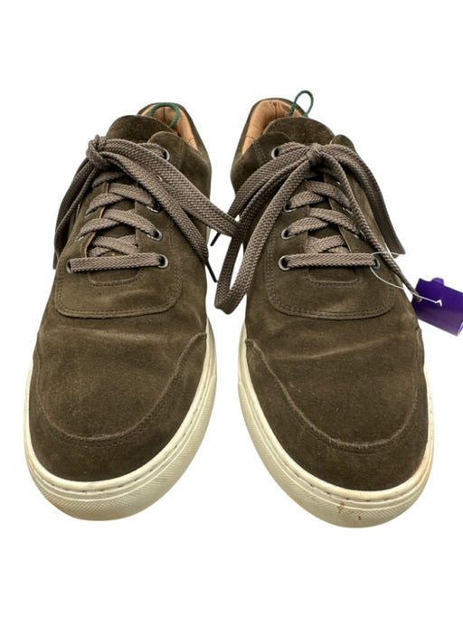 Harrys of London Shoe Size 44 Olive Green Suede Solid Sneaker Men's Shoes Olive Green / 44
