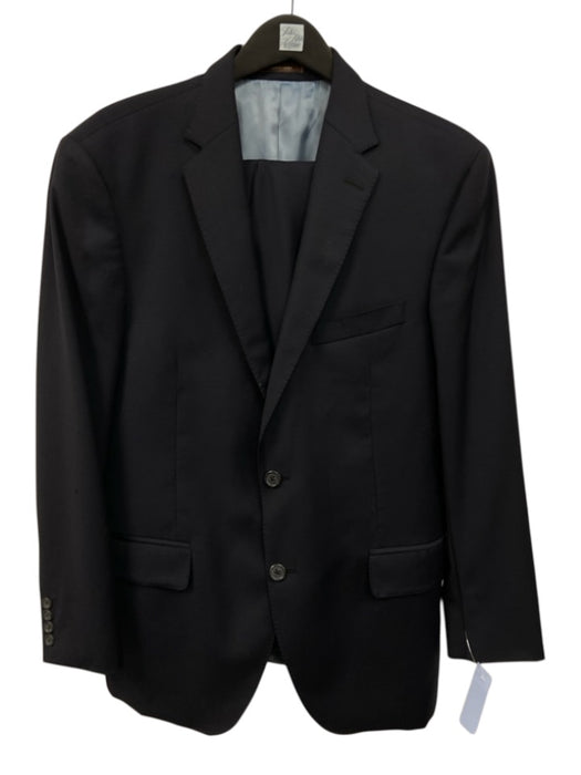 Peter Millar Navy Blue Wool Solid 2 Button Men's Suit Navy Blue / Est 42
