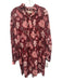 Mille Resort & Travel Size XS Red, Pink & Taupe Cotton Floral Collared Dress Red, Pink & Taupe / XS