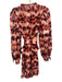 Marie Oliver Size S Orange, Purple & White Cotton Tie Dye V Neck Dress Orange, Purple & White / S