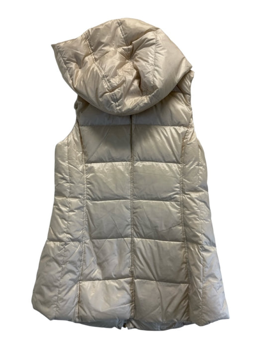 My Anorak Size S Champagne Beige Nylon Down Fill Quilted Removable Hood Vest Champagne Beige / S