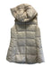 My Anorak Size S Champagne Beige Nylon Down Fill Quilted Removable Hood Vest Champagne Beige / S