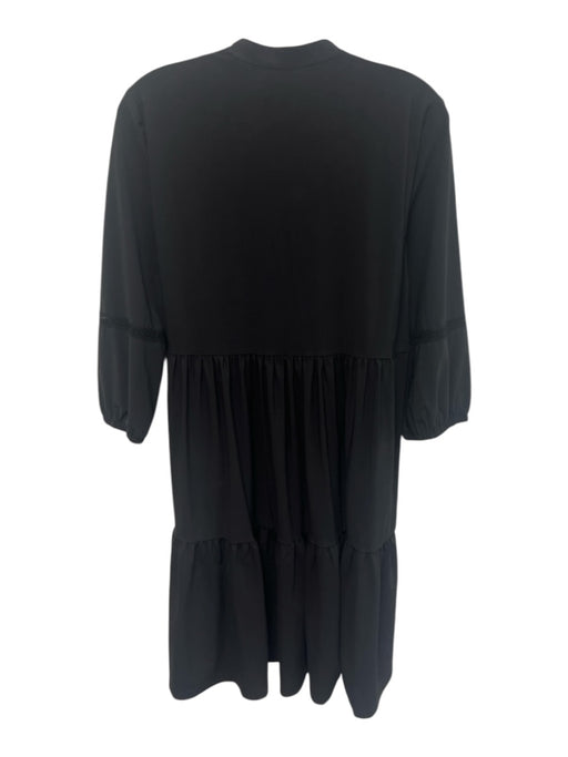 Indies Size 38 Black Polyamide Blend 3/4 Balloon Sleeve Pintuck Pleats Dress Black / 38