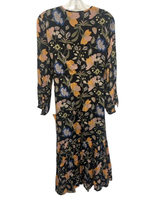 Olivia James the Label Size S Black & Multi Viscose Floral Long Sleeve Dress Black & Multi / S