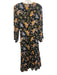 Olivia James the Label Size S Black & Multi Viscose Floral Long Sleeve Dress Black & Multi / S