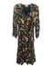 Olivia James the Label Size S Black & Multi Viscose Floral Long Sleeve Dress Black & Multi / S