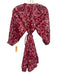 Apiece Apart Size S Red, Pink & Gray Cotton Abstract Print Button Front Dress Red, Pink & Gray / S