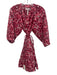 Apiece Apart Size S Red, Pink & Gray Cotton Abstract Print Button Front Dress Red, Pink & Gray / S