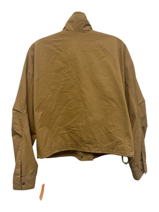 Levi Strauss & Co. Size S Khaki Tan Cotton Zip & Snaps Cropped Jacket Khaki Tan / S