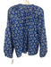 Elizabeth James the Label Size S Blue & Cream Cotton Floral Blocked Print Top Blue & Cream / S