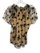 Abbey Glass Size S Beige & Black Polyester Mesh Overlay Floral Detail Top Beige & Black / S