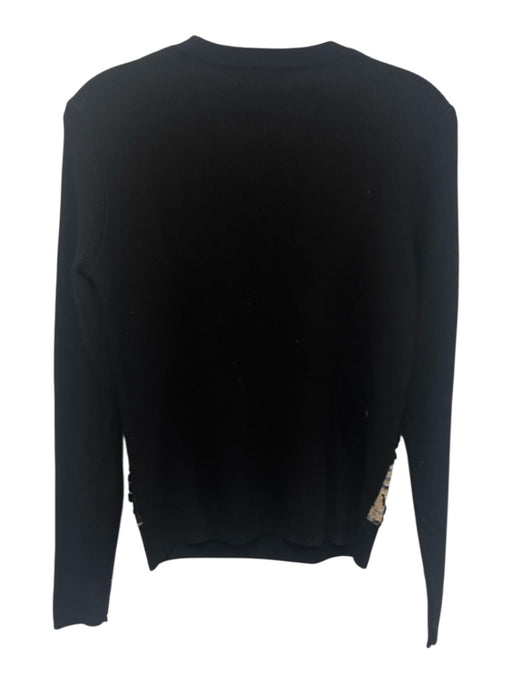 Tory Burch Size S Black, Beige & Blue Wool Blend Paillettes Long Sleeve Sweater Black, Beige & Blue / S