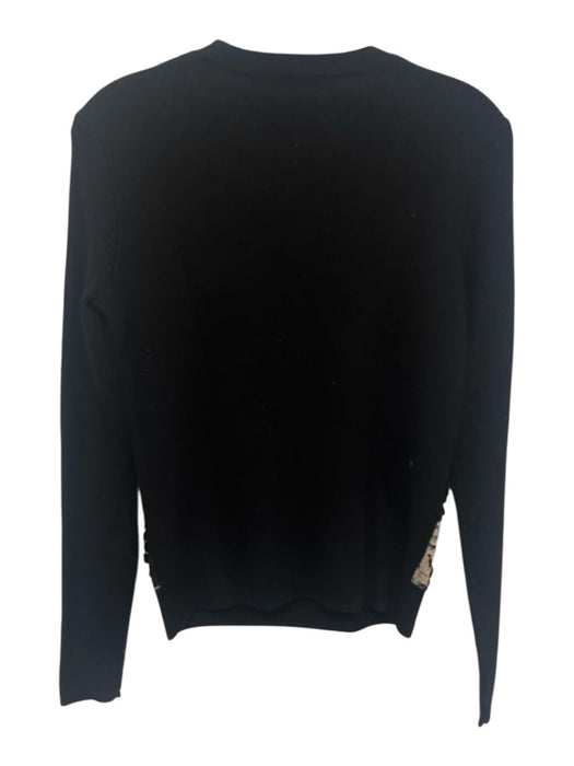 Tory Burch Size S Black, Beige & Blue Wool Blend Paillettes Long Sleeve Sweater Black, Beige & Blue / S