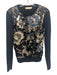 Tory Burch Size S Black, Beige & Blue Wool Blend Paillettes Long Sleeve Sweater Black, Beige & Blue / S