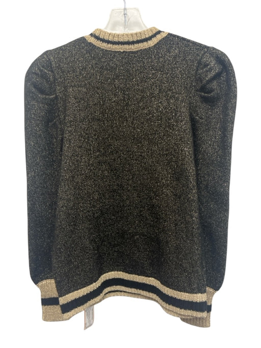 Emily McCarthy Size XS Black & Gold Acrylic & Wool Blend Metallic Thread Sweater Black & Gold / XS