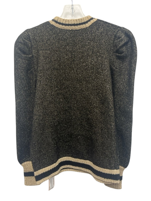 Emily McCarthy Size XS Black & Gold Acrylic & Wool Blend Metallic Thread Sweater Black & Gold / XS