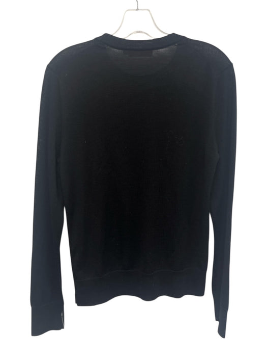 Tory Burch Size S Black Merino Wool Knit Long Sleeve Logo Button Sweater Black / S