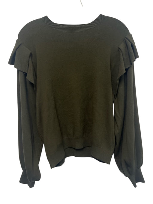 Marie Oliver Size S Army Green Viscose Blend Knit Long Balloon Sleeve Sweater Army Green / S