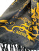 L'agence Black, Yellow & Multi Silk Tassel Hem Frame Detail Jewel Print scarf Black, Yellow & Multi