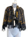 L'agence Black, Yellow & Multi Silk Tassel Hem Frame Detail Jewel Print scarf Black, Yellow & Multi
