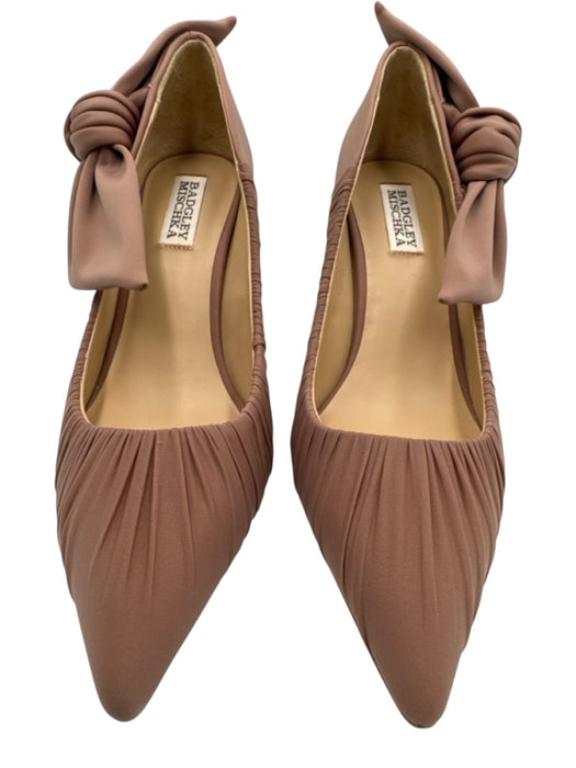 Badgley Mischka Shoe Size 8 Pinkish Brown textile upper Knot Detail Heeled Pumps Pinkish Brown / 8