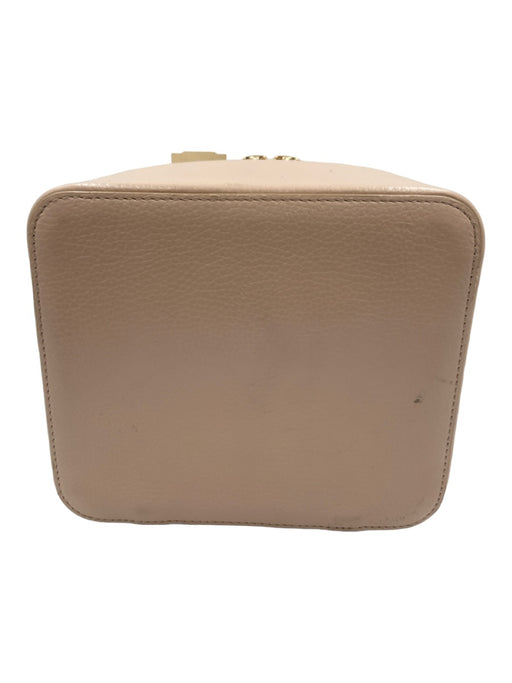 Cuyana Beige Grained Leather Zip Around Make up bag Travel Case Bag Beige / S