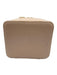 Cuyana Beige Grained Leather Zip Around Make up bag Travel Case Bag Beige / S