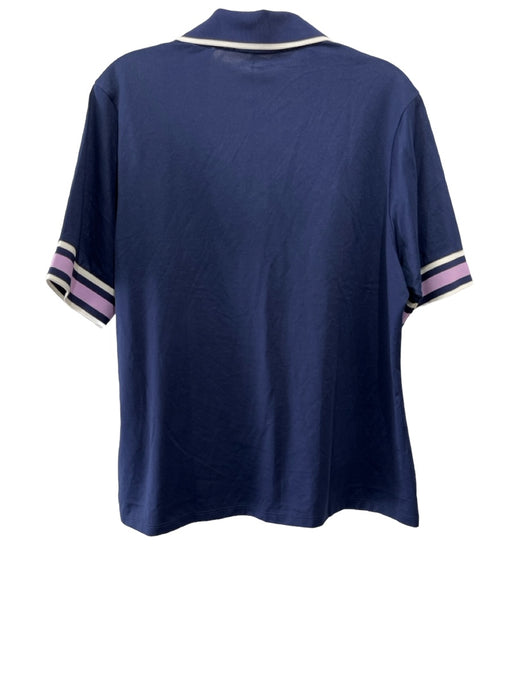 RLX Ralph Lauren Size XL Navy Blue, White, Purple Polyester Stripe Detail Top Navy Blue, White, Purple / XL