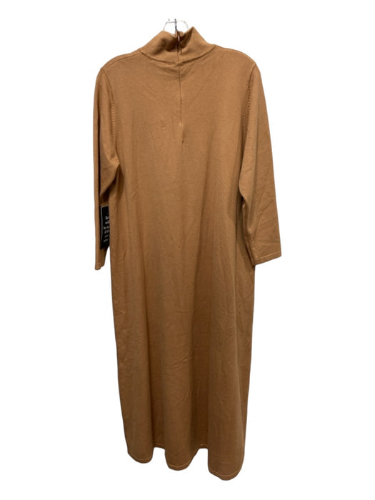 Tuckernuck Size XL Caramel Viscose Blend Mock Neck 3/4 Sleeve Maxi Dress Caramel / XL