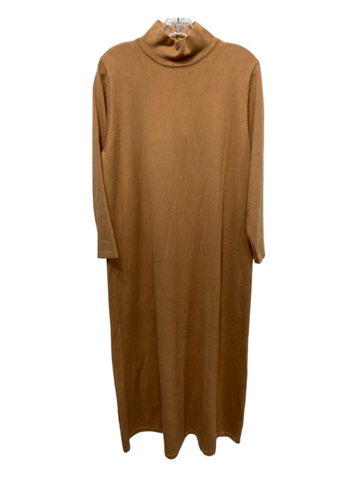 Tuckernuck Size XL Caramel Viscose Blend Mock Neck 3/4 Sleeve Maxi Dress Caramel / XL