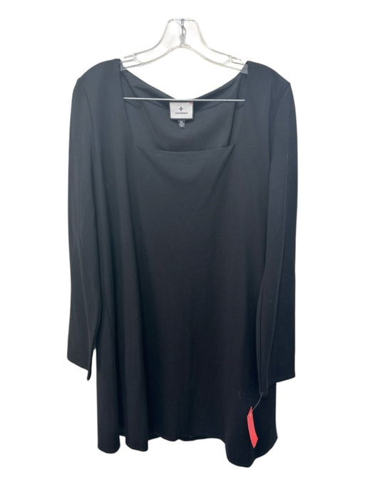 Tuckernuck Size XL Black Rayon & Polyester Long Sleeve Square Neck Dress Black / XL