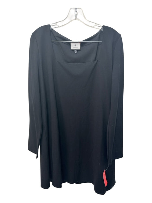 Tuckernuck Size XL Black Rayon & Polyester Long Sleeve Square Neck Dress Black / XL