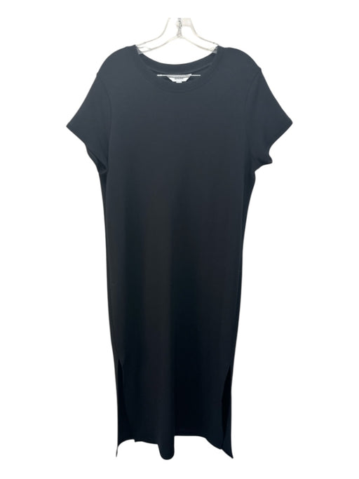 Spanx Size XL Black Modal & Polyester Short Sleeve Neoprene Crew Neck Dress Black / XL