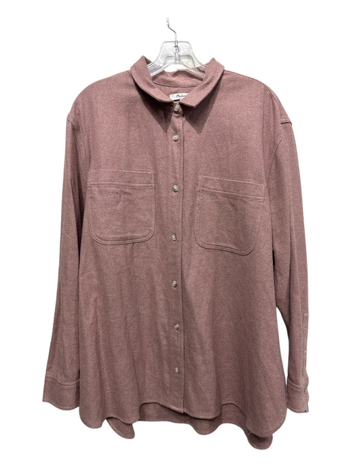 Madewell Size XXL Mauve Brown Cotton Button Down Flannel Long Sleeve Shirt Top Mauve Brown / XXL