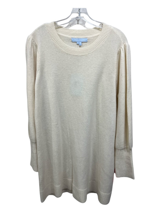 Hill House Size Large Cream Wool Long Sleeve Knit Sweater Dress Dress Cream / Large