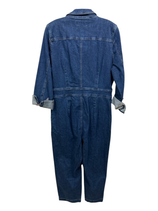 Madewell Size 12 Dark Wash Cotton Blend Denim Long Sleeve Jumpsuit Dark Wash / 12