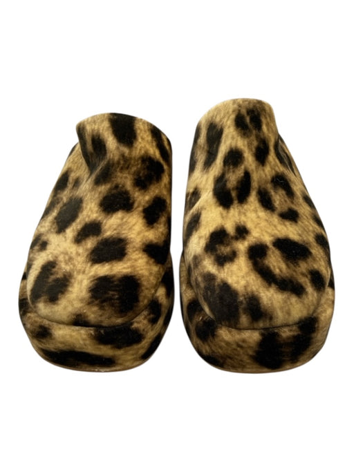 Loeffler Randall Shoe Size 10.5 Brown & Cream Print Velvet Leather Lining Clogs Brown & Cream Print / 10.5