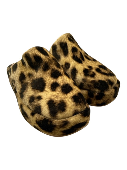 Loeffler Randall Shoe Size 10.5 Brown & Cream Print Velvet Leather Lining Clogs Brown & Cream Print / 10.5