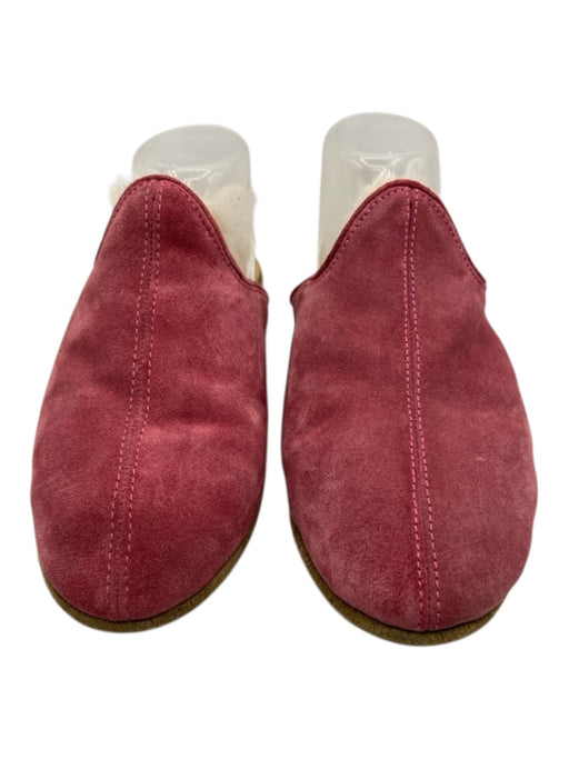 Sabah Shoe Size 43 Pink Suede Shearling Lined Closed Toe Flats Slipper Mules Pink / 43
