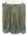 Anthropologie Size 8 Khaki Green Cotton Floral Lace Detail High Waist Shorts Khaki Green / 8
