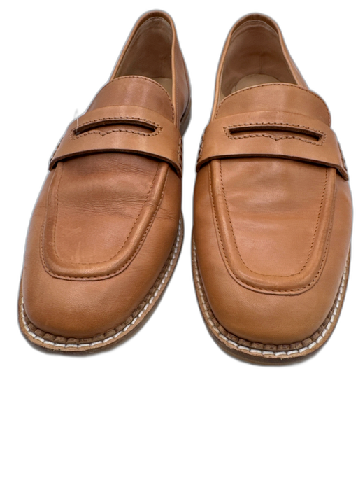 Boden Shoe Size 42 Tan Brown Leather Upper Flat Slip On Penny Loafers Tan Brown / 42