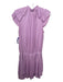 Current Air Size Medium Lavendar Polyester Cap Sleeve Pleated Tiers V Neck Dress Lavendar / Medium